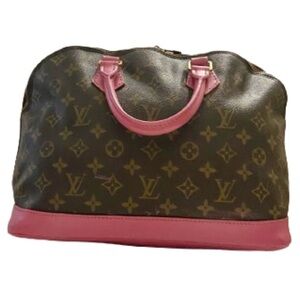 Vintage Louis Vuitton Alma Handbag w/ Pink Leather Trim